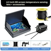 Kayannuo 4.3 HD Screen Ultra Clear Lens Fish Finder Underwater Visual HD Camera Underwater Temperature Sensing Late Night Vision Probe To See Fish Fishing Tool Gift Home Decor 20m
